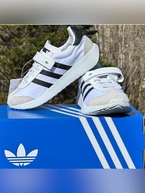 Adidas Country XLG CF Kids Casual Sneakers 11C 2Y White Grey Black Youth GS NEW